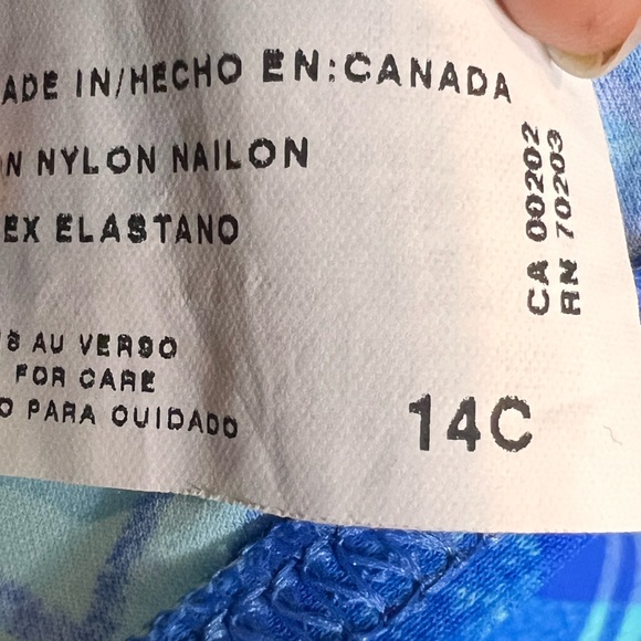 Krista Swimsuit Blue Plaid 3PC Size 14 Medium - Picture 7 of 9